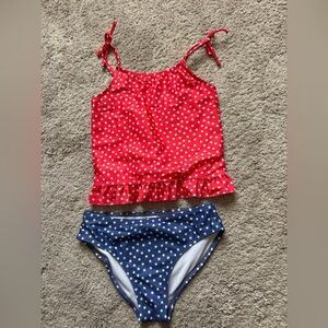 Girls Medium Red White Blue Star Bikini Set Ruffle Top Patriotic From Target